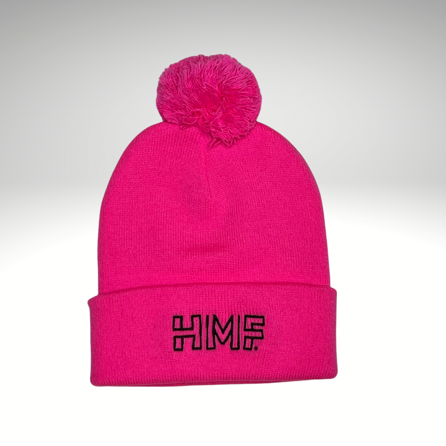 Hot pink HMF Beanie Pom