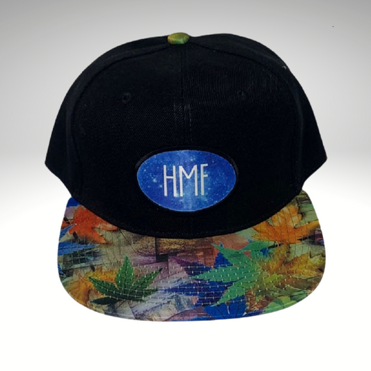 HMF Galaxy Blue Leaf Flat Brim hat